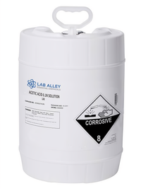 Acetic Acid 0.1N Solution is a diluted, ready-to-use acid commonly used in laboratories for titration, pH control, and chemical analysis.